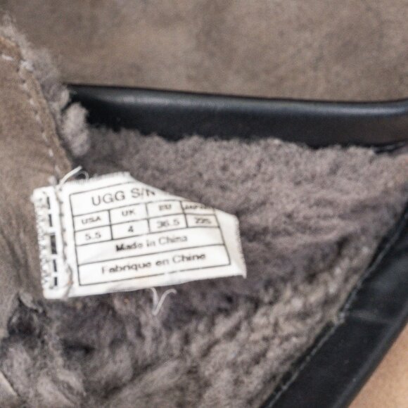 UGG Women Belcloud Shearling Lined Waterproof Suede Leather Knee Boots 5.5 - Picture 9 of 10